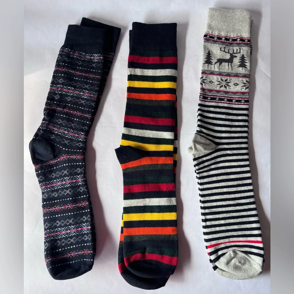 Men's Christmas Long Socks Set‎ - Multicolor